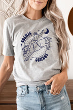 Cosmic Cowboy Space Horse Moon Graphic Tee T-Shirt