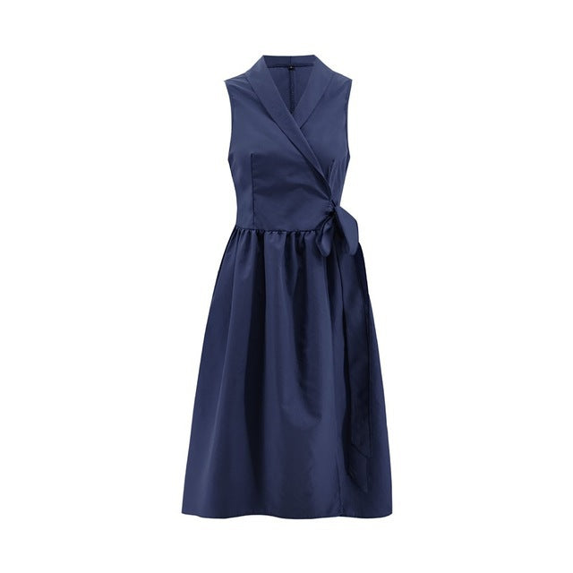 Dresses Dies Midi Dress Casual Sleeveless Belt Dress Female New malcomodes-biz.myshopify.com
