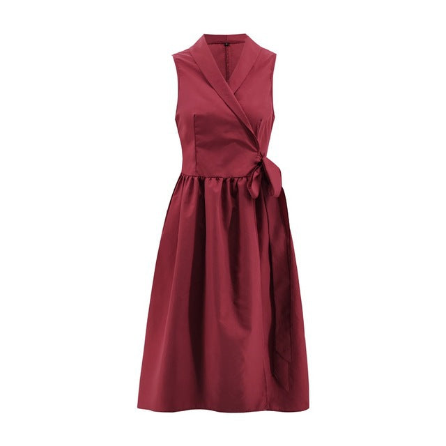 Dresses Dies Midi Dress Casual Sleeveless Belt Dress Female New malcomodes-biz.myshopify.com