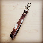 Hair-on-Hide Leather Key Chain Strap Axis Hide