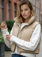 Cropped puffer vest