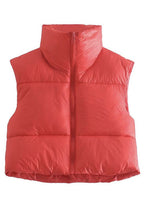 Cropped puffer vest