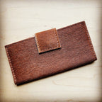 Hair on Hide Leather Wallet in Tan w/ Snap