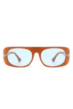 Rectangle Retro Oval Fashion Flat Top Sunglasses