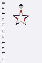 Patriot Color Printed Cutout Star Earrings