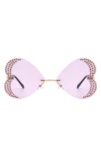Rimless Butterfly Tinted Fashion Women Sunglasses