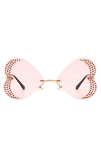 Rimless Butterfly Tinted Fashion Women Sunglasses