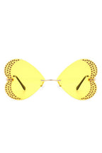 Rimless Butterfly Tinted Fashion Women Sunglasses