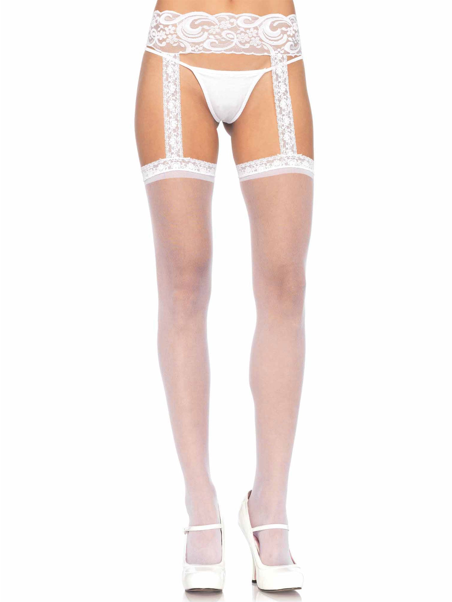 Sheer Thi-Hi W/Lace Garter Bel