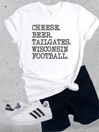 Cheese. Beer. Tailgates. Wisconsin Football. Tee