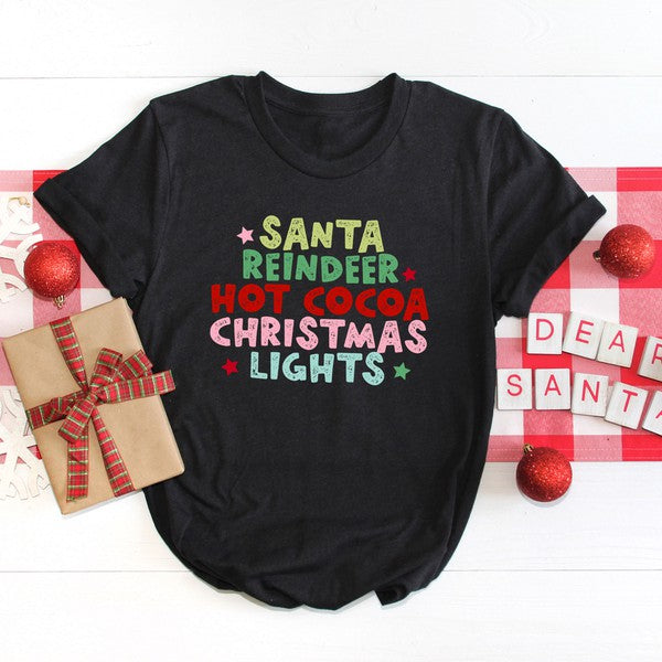 Santa Reindeer Hot Cocoa Short Sleeve Tee
