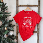 Farm Fresh Christmas Trees Car Short Sleeve Tee