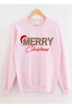 MERRY CHRISTMAS GRAPHIC PLUS SIZE SWEATSHIRT