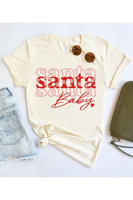 SANTA BABY CHRISTMAS GRAPHIC Tee T-Shirt / T-SHIRT