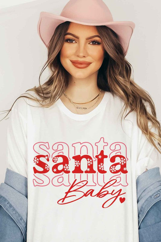 SANTA BABY CHRISTMAS GRAPHIC Tee T-Shirt / T-SHIRT