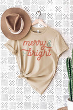 MERRY AND BRIGHT CHRISTMAS GRAPHIC T-SHIRT