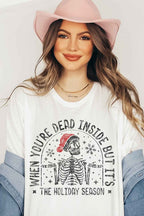 CHRISTMAS SKELETON GRAPHIC PLUS SIZE Tee T-Shirt / T-SHIRT