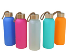 25oz Sublimation blank color glass sports bottle Tumblers (Includes Bamboo Lid)