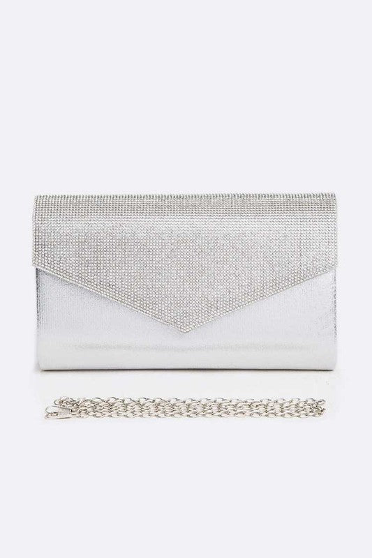 Metallic Rhinestone Clutch Rhinestone Metallic Evening Clutch Bag – Wardrobecrush