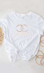 Designer Coffee Stain Coffee PLUS SIZE Graphic Tee T-Shirt