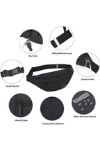Large Crossbody Fanny Pack with 4-Zipper Pockets
