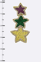 Mardi Gras Color Star Earrings
