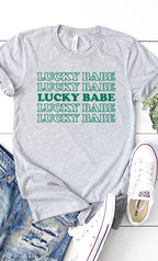 Retro Lucky Babe Graphic Tee T-Shirt