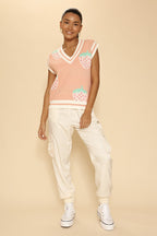 Strawberry knit vest