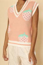 Strawberry knit vest