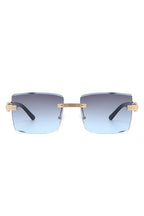 Rimless Square Retro Tinted Fashion Sunglasses