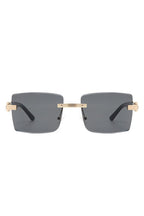 Rimless Square Retro Tinted Fashion Sunglasses