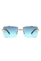 Rimless Square Retro Tinted Fashion Sunglasses