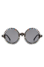 Round Gothic Rhinestone Skull Punk Sunglasses