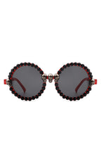 Round Gothic Rhinestone Skull Punk Sunglasses