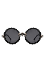 Round Gothic Rhinestone Skull Punk Sunglasses