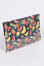 Mix Fruit Print Iconic Envelope Clutch Bag