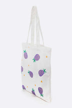 Pineapple Print Cotton Canvas Eco Tote
