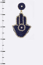 Beaded Hamsa Statement Earrings