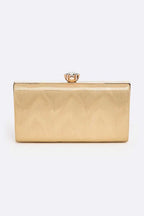 Bejeweled Textured Metallic Box Clutch