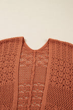 Redwood Burl Mixed Pattern Knitted Open Front Plus Cardigan