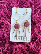 Gold Brass + Stone Statement Earrings