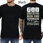 "Created by the Divine" – Humorous Graphic Man and Woman Top