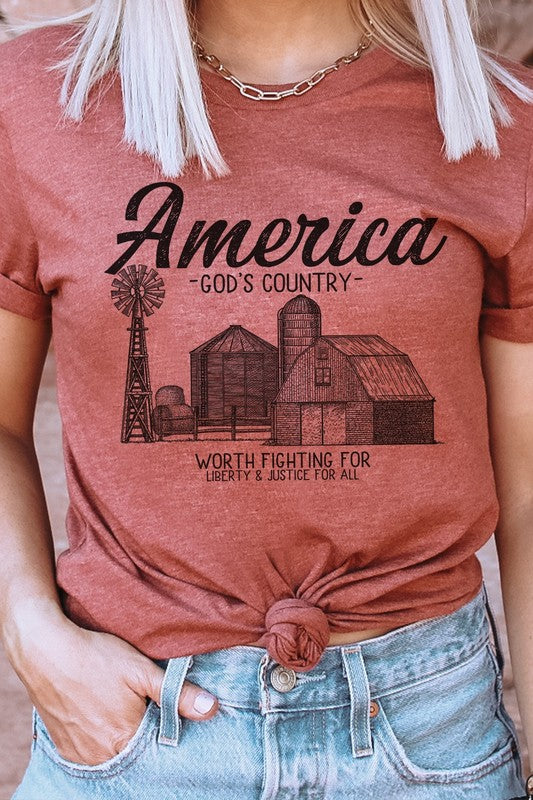 America Gods Country Graphic Tee T-Shirt