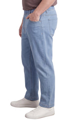 Men's Pull-On Denim and Twill Pants — Elastic Waist Easy Fit