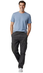 Men's Pull-On Jeans with Double Cargo Pockets — Lightweight Easy Fit