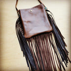 Small Crossbody Handbag w/ Leopard Hide & Fringe