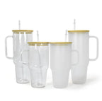 32oz or 40oz Personalized custom Sublimation Clear or Frost Glass Tumbler, Mug, Cup with Handle