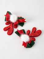 Christmas Elk Pom Pom Girls Hair Clip