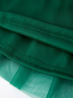 Christmas Candy Cane Sequin Applique Green Tulle Skirt