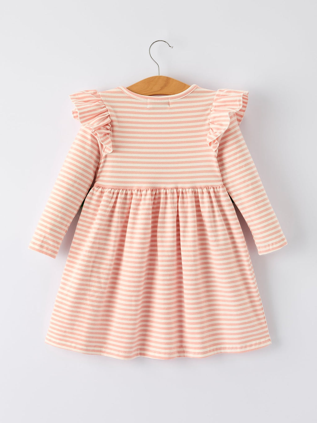 Christmas Tree Smocked Embroidery Stripe Baby Girls Dress